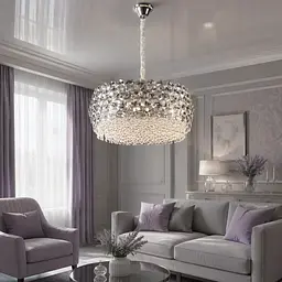 Підвісна кришталева люстра Splendid Ray L5748/600/10 (SLIVER), хром, 10 ламп E14, від 13-20 м²