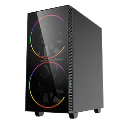 Корпус GameMax Black Hole, без БЖ, Midi Tower, ATX / Micro ATX / Mini ITX, USB 3.0, USB 2.0, 2x200 мм LED, 421x210x460 мм, 0.5 мм, 5.9кг - мініатюра 2