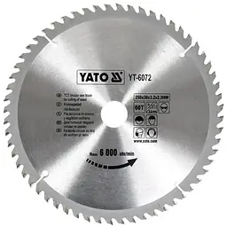 Диск пиляльний победітовий по дереву YATO 250х30х3.2х2.2 мм (YT-6072)