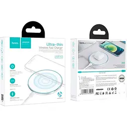 Бездротовий зарядний пристрій Hoco Easy Wireless Charger CW6 Pro White [103862] - мініатюра 4