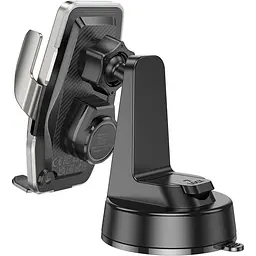 Автотримач із бездротовою зарядкою Hoco HW27 Traveler Black Metal Gray [151326] - мініатюра 4