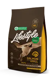 Беззерновий корм з лососем та крилем для цуценят (стартер) Nature's Protection Lifestyle Grain Free Salmon, 1.5 кг