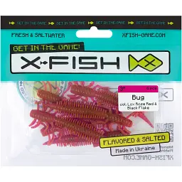 Силікон X-Fish Bug 3" Lox Rose Red & Black Flake (6шт/уп) - мініатюра 2