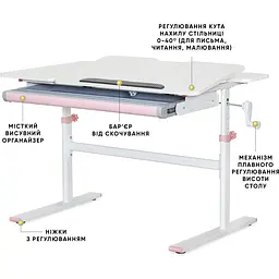 Дитячий стіл Evo-kids TH-220 Pink (TH-220 W/PN) - мініатюра 3