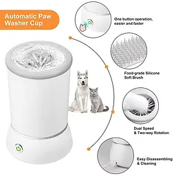Автоматична лапомийка для собак PET FOOT WASH · Портативний електричний стакан для миття лап тварин · USB зарядка - мініатюра 2