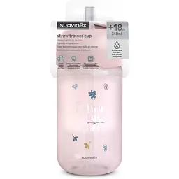 Пляшка Suavinex Bear Family з трубочкою 340 мл рожева (402650) - мініатюра 3