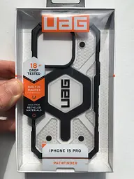 Оригинальный противоударный чехол UAG Pathfinder MagSafe для iPhone 15 Pro (6.1") Clear Ice (114281114343)