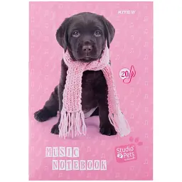 Зошит для нот А4 20 аркушів картонна обкладинка Studio Pets SP24-404 Kite