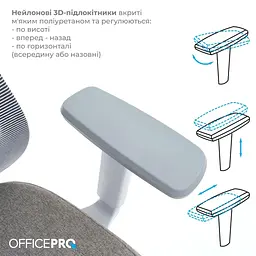Офісне крісло OfficePro Wave OC599-G-G-G (OC599-G-G-G) - мініатюра 7