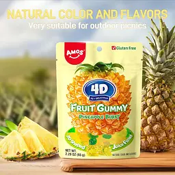 Желейні цукерки Amos 4D Fruit Gummy Pineapple Burst 65г - мініатюра 3
