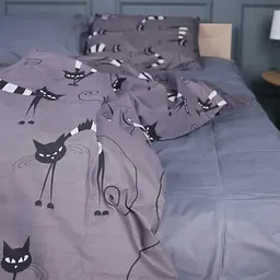 Комплект постільної білизни MirSon Бязь Night cats 110х140 см (2200011152004) - мініатюра 3