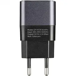 Мережевий зарядний пристрій Gelius Pro Iron GP-HC05 2USB 2.1 A Black/Grey - мініатюра 2