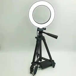 Кільцева LED лампа 16см 10W та штатив 102см кільцеве світло підсвічування фотографа візажиста Ring Light - мініатюра 3
