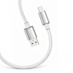 Кабель ColorWay USB - Lightning (M/M), zinc alloy braided, 3А, 1 м, Білий (CW-CBUL098-WT) - мініатюра 2
