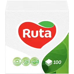 Серветки столові Ruta 1 шар білі 24 х 24 см 100 шт. (4820023740495)