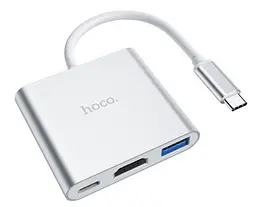 USB Хаб Hoco HB14 Type-C USB 3.0 Silver - мініатюра 5