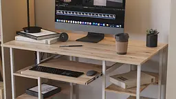 Комп'ютерний стіл Ferrum-decor Тім 75x140x70 білий ДСП Дуб Артізан 16мм (FRD-101384)