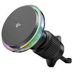 Автотримач із БЗУ CH-324 Aurora Qi2 15W Black Wiwu teh0029275