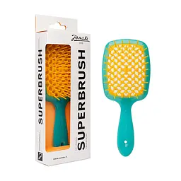 Гребінець для волосся Janeke Superbrush 1830 the Original Italian Patent Standart Бірюзово жовта