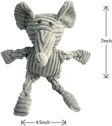 М'яка іграшка для собак PetLike Squeaky Grey Elephant - мініатюра 6