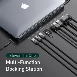 HUB адаптер Baseus Enjoyment Series Type-C Notebook 11-in-1 - мініатюра 2