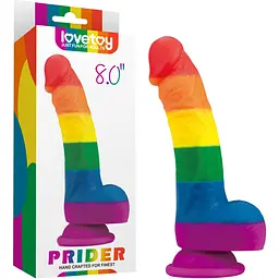 Фалоімітатор LoveToy Prider Dildo 8" 20.5 см райдужний