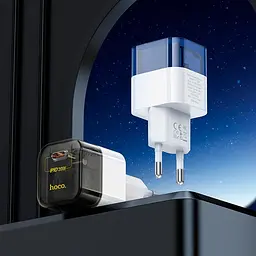 Адаптер мережевий HOCO Type-C to Lightning cable Transparent tribute single-port C125A |1Type-C, PD/QC, 20W/3A| - мініатюра 2