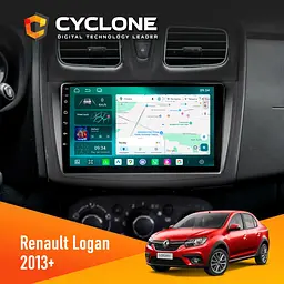 Штатна магнітола Renault Sandero, Logan 2012-2020 Cyclone C9-013 4x64 DSP 4G Cyclone (НФ-00007410)
