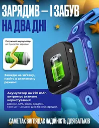Дитячий смарт годинник D38 з SIM картою, GPS, прослуховуванням, відеодзвінком,  4G  Play Market, Операційна система Android OS Синій - мініатюра 5