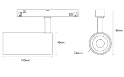Світильник магнітний трековий Kloodi KDMG-SPOT45 12W 4K BK - мініатюра 2