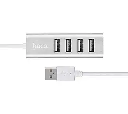 Хаб адаптер Usb Hoco на 4 Usb Line machine HB1 silver 6957531038146 - мініатюра 3