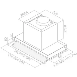 Витяжка, що вбудовується Elica BOX IN IX/A/90 - мініатюра 5