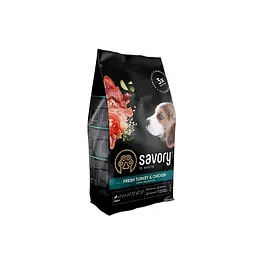 Сухий корм Savory Puppy багатий на Fresh Turkey & Chicken 3 кг для цуценят (індичка та курка) - мініатюра 2