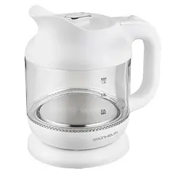 Дисковий скляний електрочайник Grunhelm EKG-25010W 1,2л 1630Вт Білий