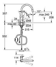 Змішувач для кухні Grohe BauCurve 30547000 Хром - мініатюра 5