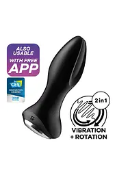 Анальна смарт вібропробка із перловим масажем Satisfyer Rotator Plug 2+ Black Satisfyer IG003160; SO6279 94174 - мініатюра 8