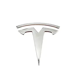 Задня емблема Tesla 3 Хром 78 мм метал на скотчі (Завод)