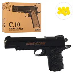 Іграшковий пістолет для страйкболу Airsoft Gun C.10 реалістична ігрова модель Чорний