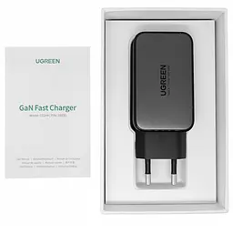 Зарядний пристрій 3xUSB 65W (2хUSB-C+USB-A) Gan CD244 Сірий Ugreen - мініатюра 3