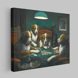 Інтер'єрна картина Собаки грають у покер, Кассій Кулідж, Cassius Coolidge, Dogs Playing Poker, інтер'єрний декор, 48×60 см (id1001) - мініатюра 3