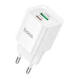 Зарядний пристрій HOCO C147A Charm 1xUSB-C PD20 Вт + 1xUSB QC3.0 білий (6942007630276)