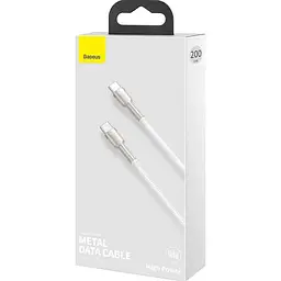 Кабель Baseus Cafule Metal Type-C to Type-C 100W (2m) white (CATJK-D02) - мініатюра 2