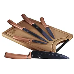 Набір ножів з обробною дошкою Berlinger Haus Metallic Line Rose Gold Edition (BH-2575)