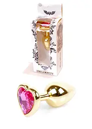 Анальна пробка Jewellery Gold Heart PLUG Pink Boss Series 64-00035 98242