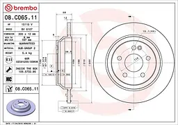 Диск тормозной невентилированный Mercedes V-class, Vito, Marco Polo, Eqv 14-25г Brembo ( 08.C065.11 )