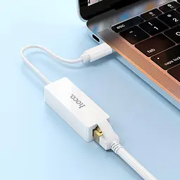Перехідник Hoco UA22 Acquire Type-C ethernet adapter (100 Mbps) - мініатюра 7