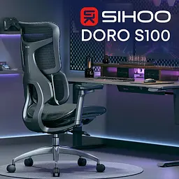 Крісло офісне Sihoo Doro S100 Mesh Black (S100-M301) - мініатюра 7