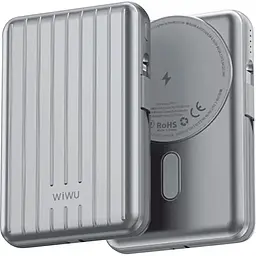 Зовнішній акумулятор WiWU PP04 Trunk Series Magnetic Wireless 20000mAh 22.5W Silver (6936686410847) [104338] - мініатюра 3