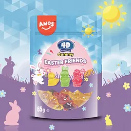 Желейні цукерки Amos 4D Gummy Easter Friends 65г - мініатюра 4