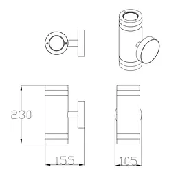 Вуличний світильник Goldlux 323996 Rino GU10 2x10W IP54 BK - мініатюра 6